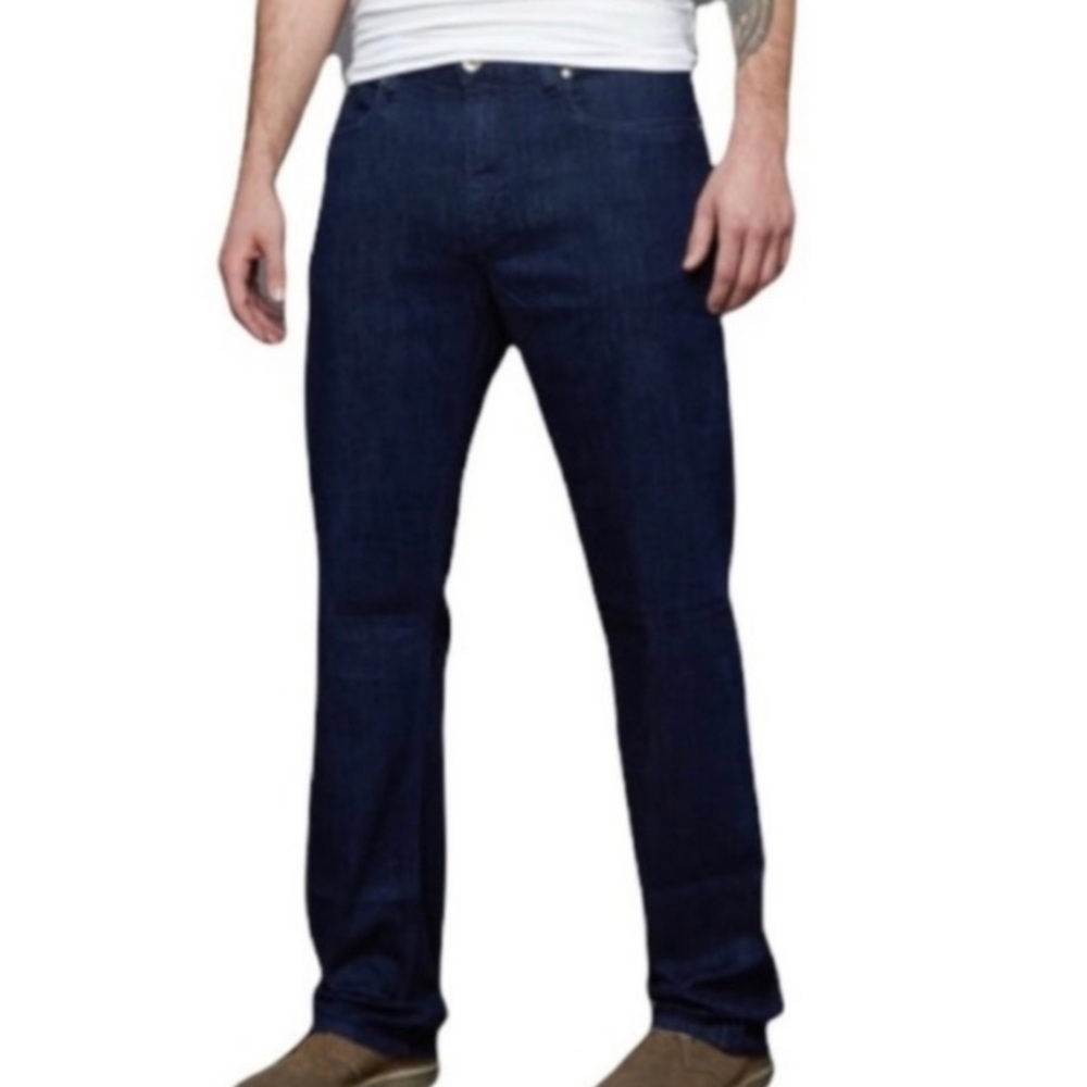 Robert Graham Yates Blue Jeans dark wash with classic Interior embroidery 38x29